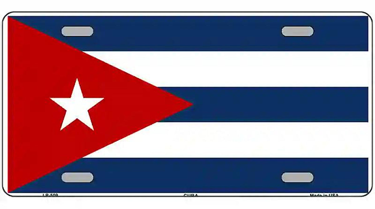 Cuba Flag Metal Novelty License Plate