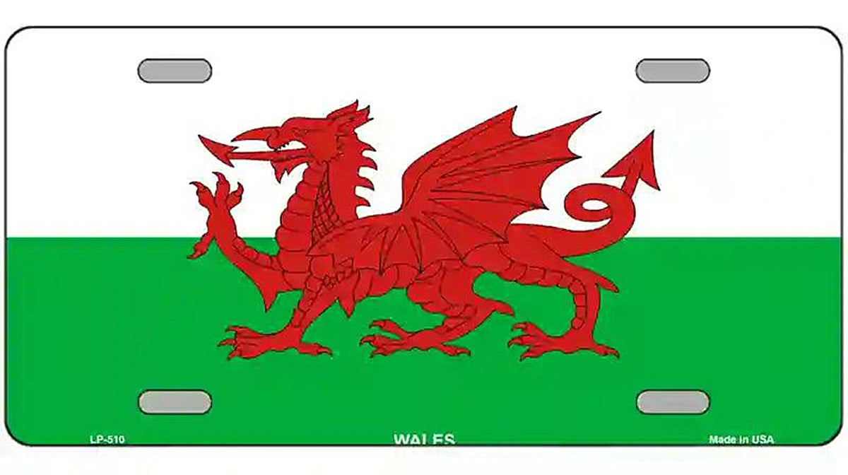 Wales Flag Metal Novelty License Plate