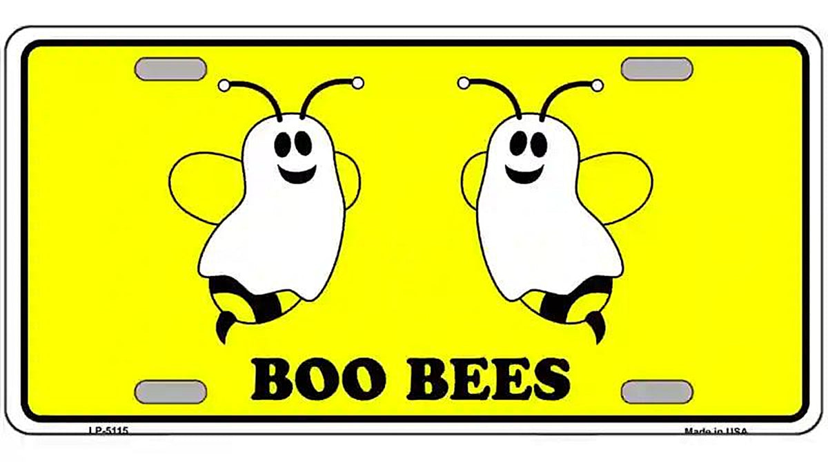 Boo Bees Metal Novelty License Plate