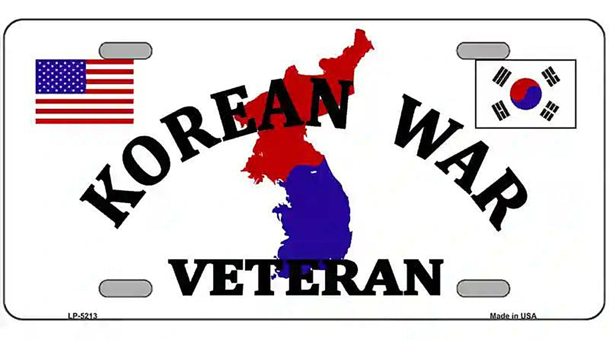 Korean War Veteran Novelty Metal License Plate