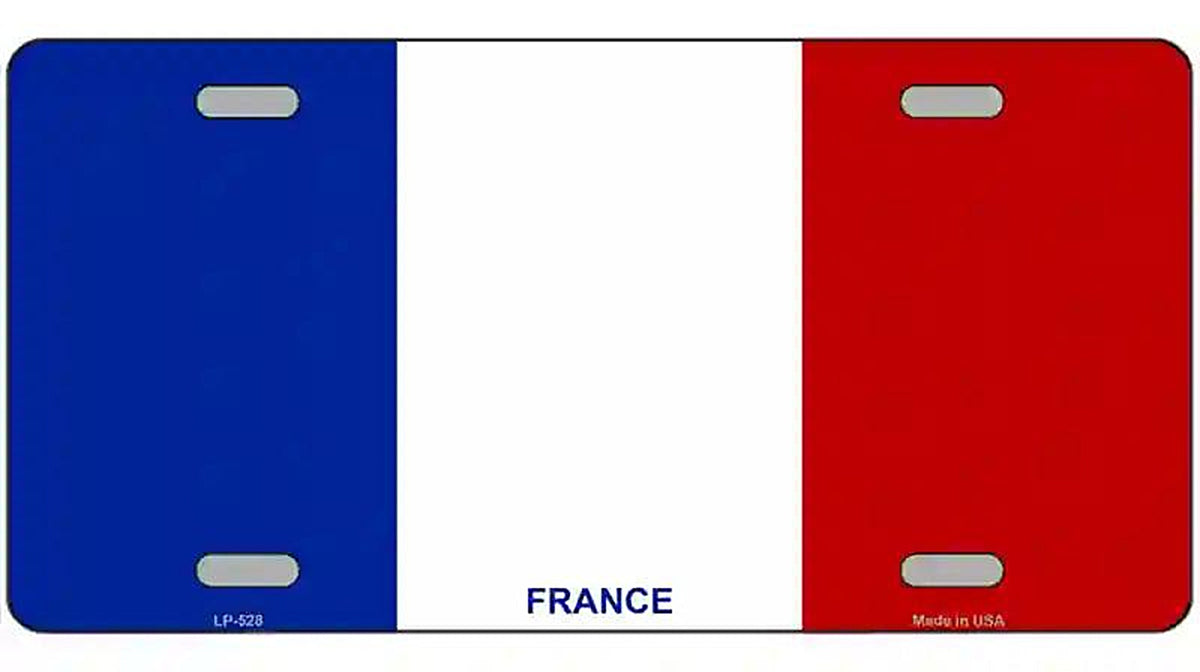France Flag Metal Novelty License Plate