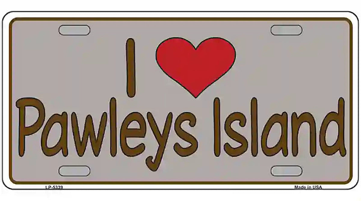 Love Pawleys Island Metal Novelty License Plate