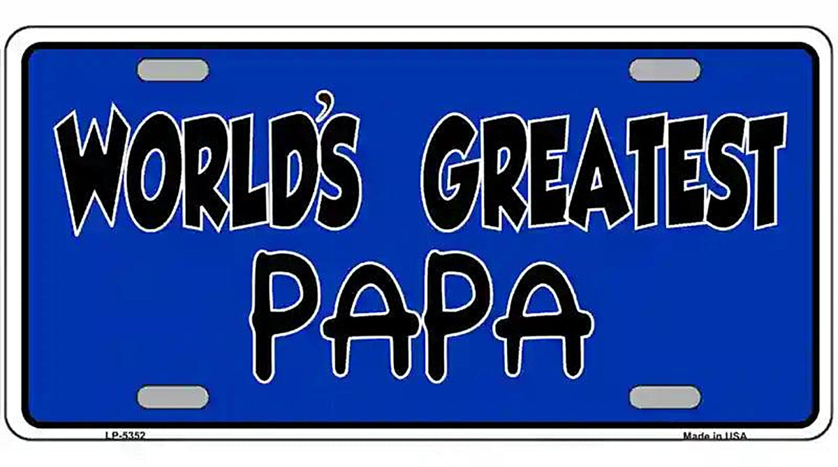 Worlds Greatest PaPa Metal Novelty License Plate