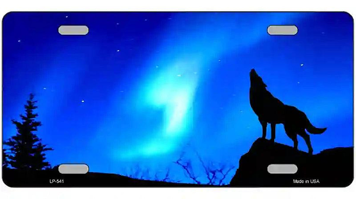 Wolf Metal Novelty License Plate