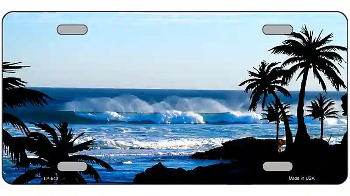 Ocean Wave Metal Novelty License Plate