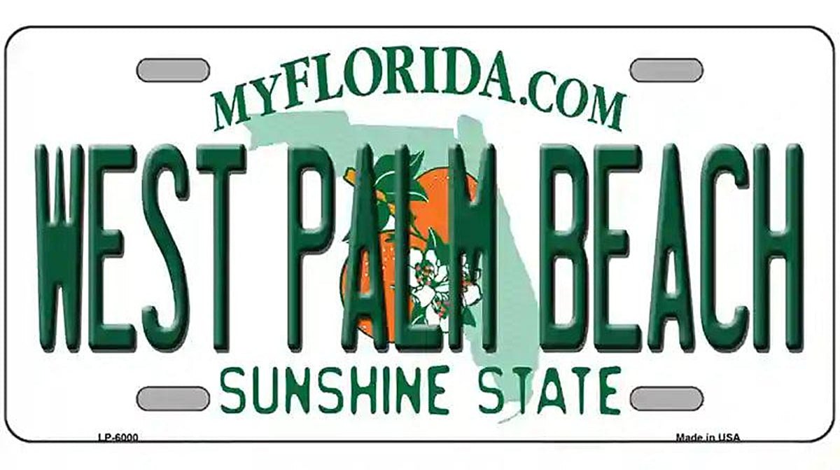 West Palm Beach Florida Novelty Metal License Plate
