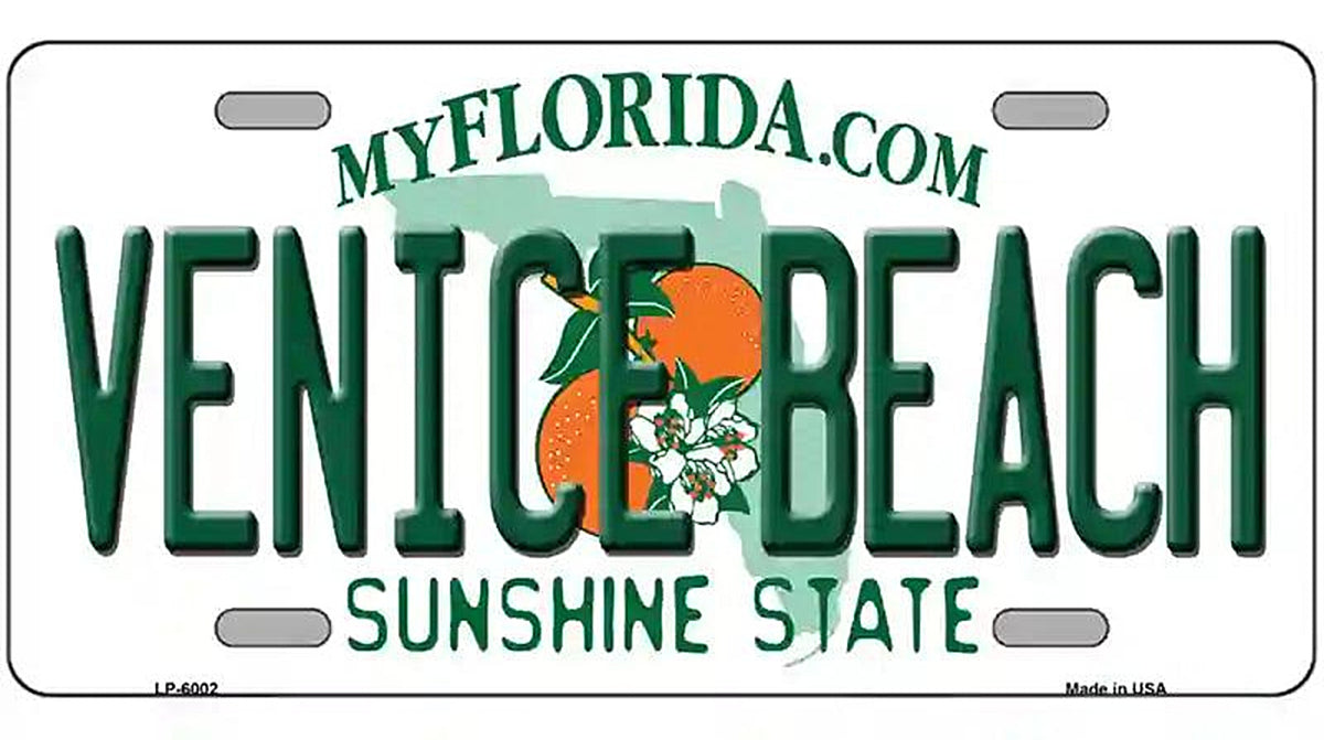 Venice Beach Florida Novelty Metal License Plate