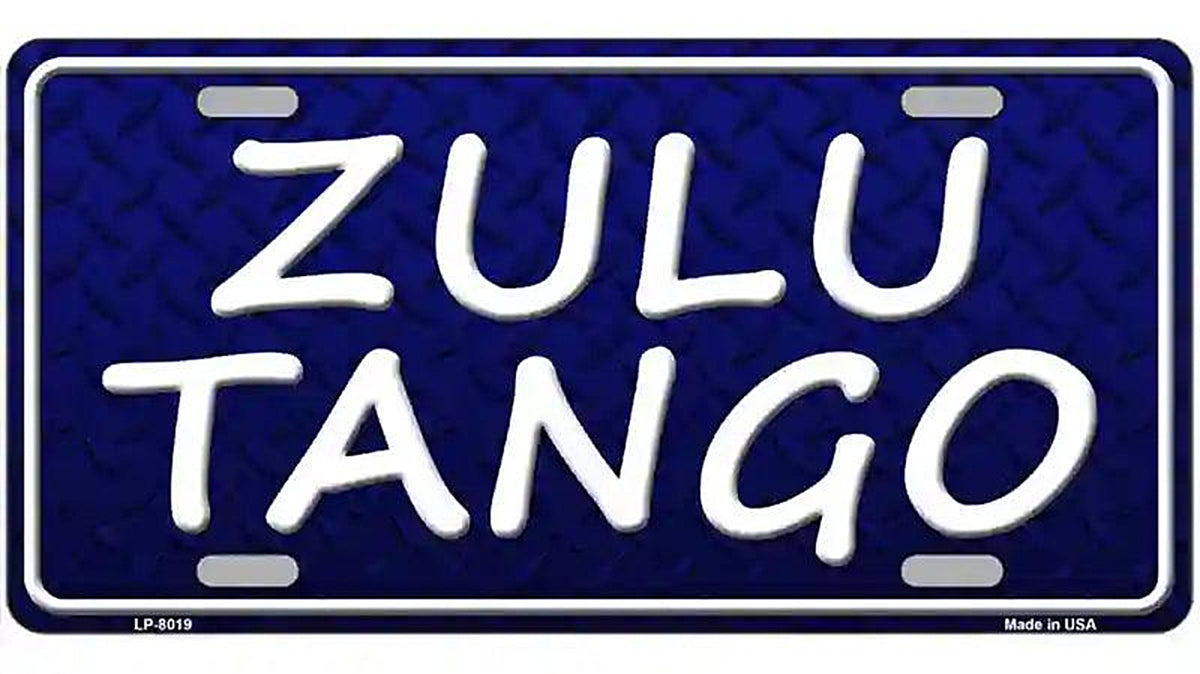 Zulu Tango Novelty Metal License Plate