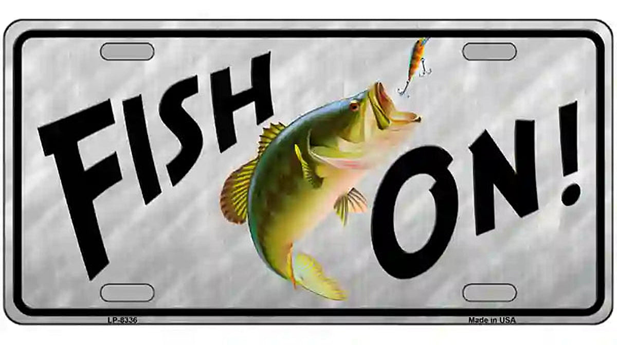 Fish On Metal Novelty License Plate