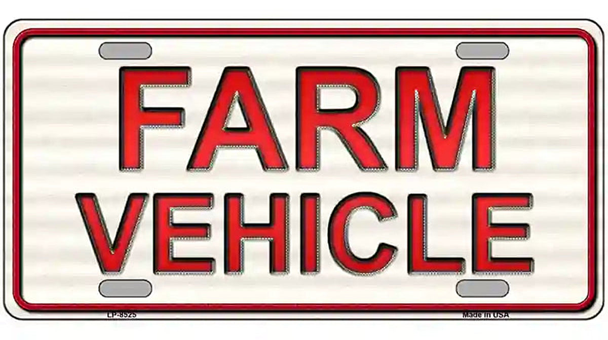 Farm Vehicle Metal Novelty License Plate