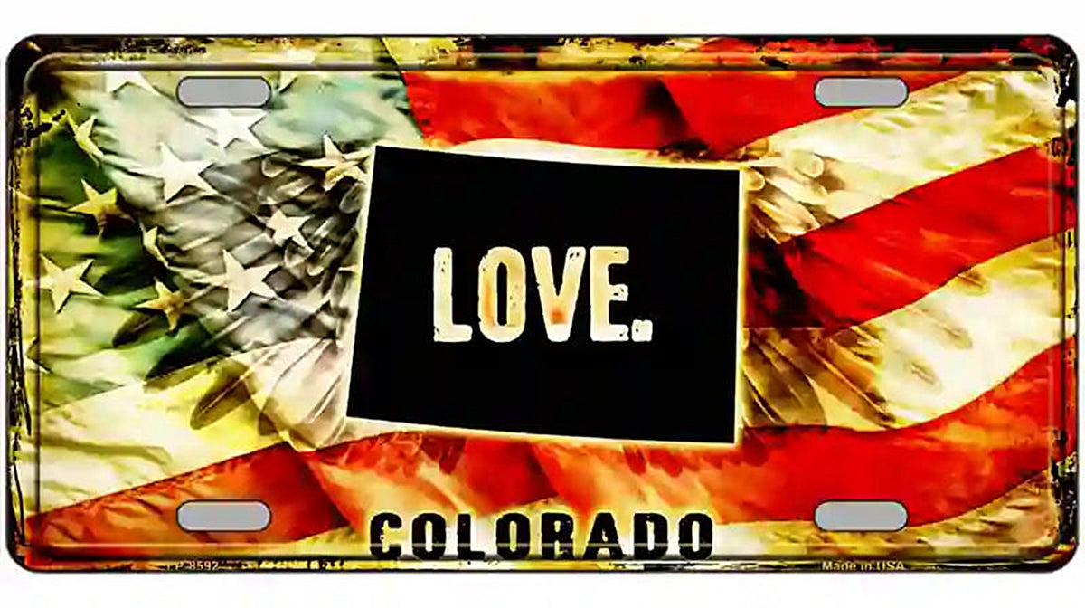Colorado Love Metal Novelty License Plate