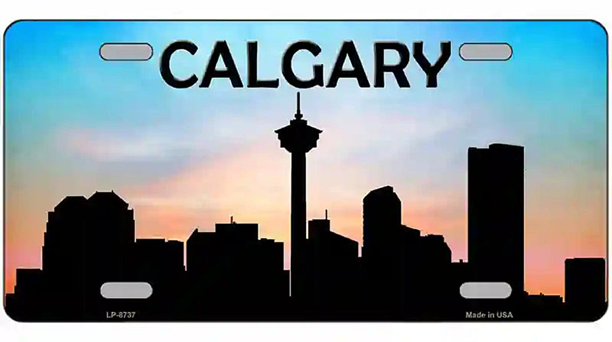 Calgary Silhouette Metal Novelty License Plate