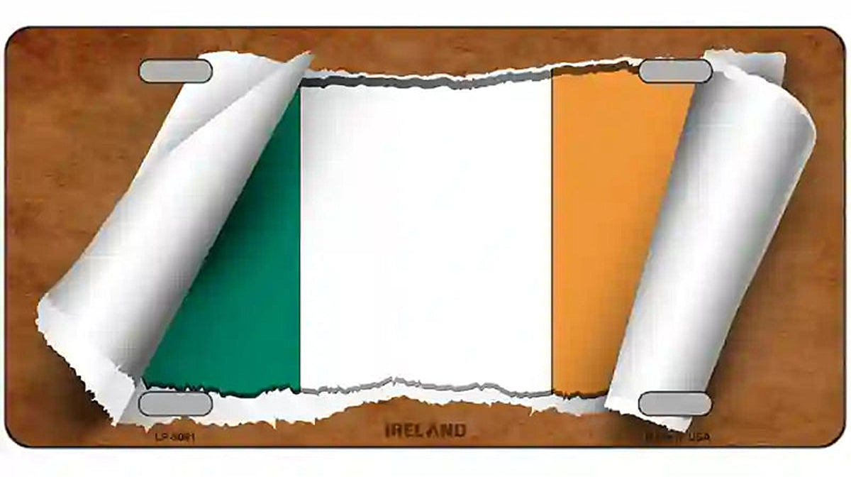 Ireland Flag Scroll Metal Novelty License Plate