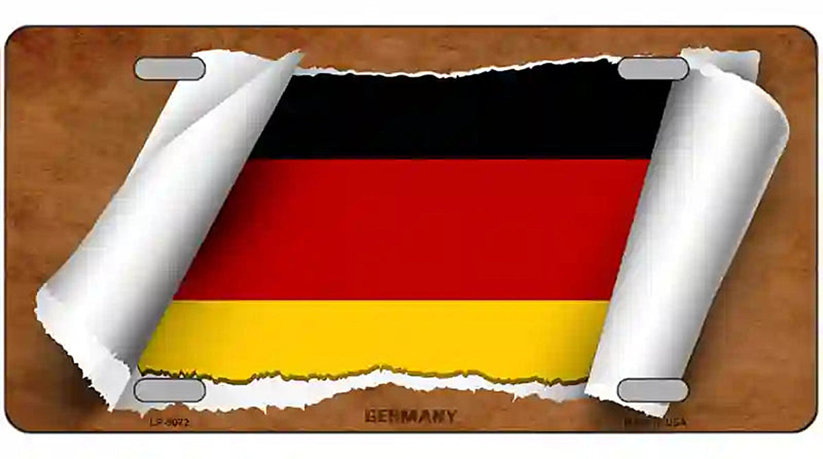 Germany Flag Scroll Metal Novelty License Plate