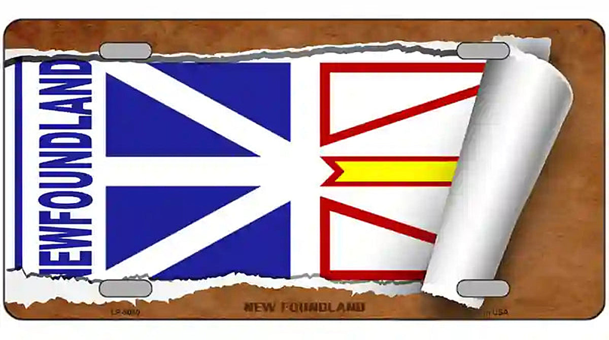 Newfoundland Flag Scroll Metal Novelty License Plate
