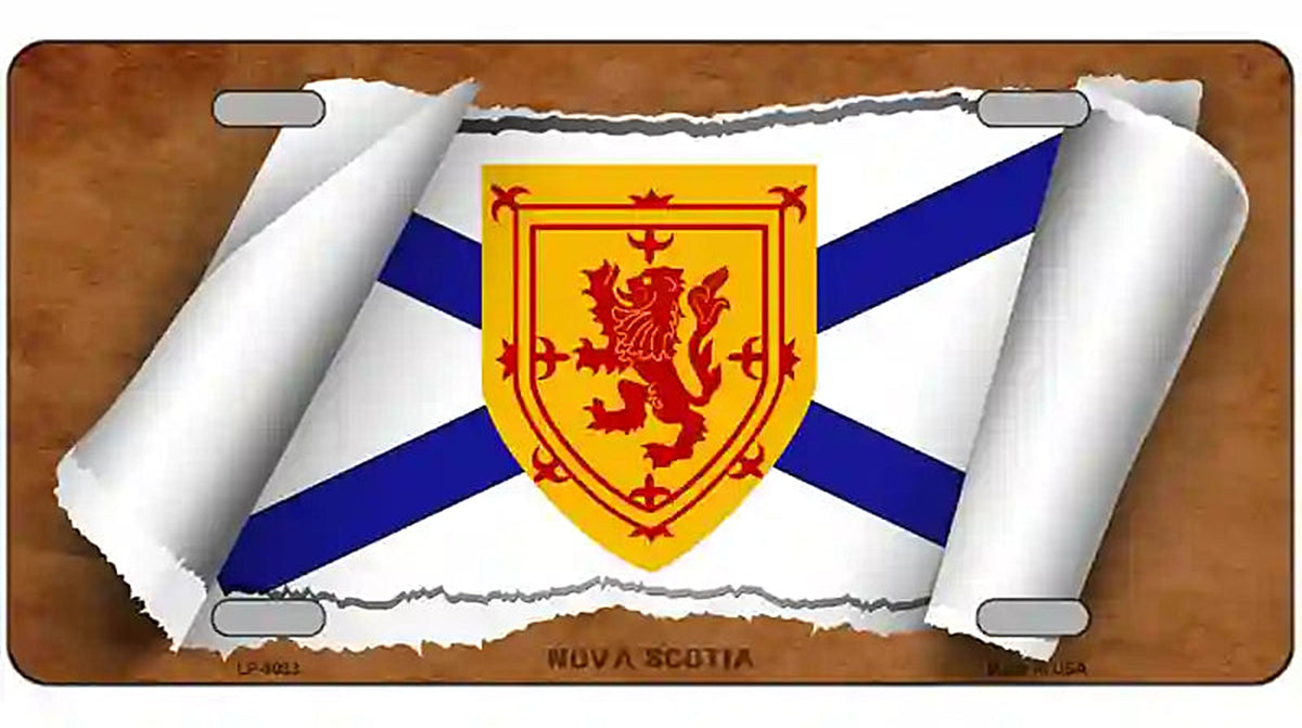 Nova Scotia Flag Scroll Metal Novelty License Plate