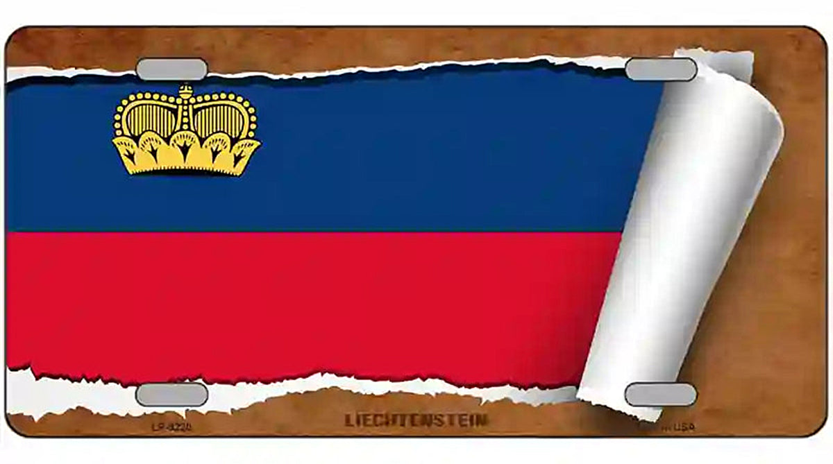 Liechtenstein Flag Scroll Metal Novelty License Plate