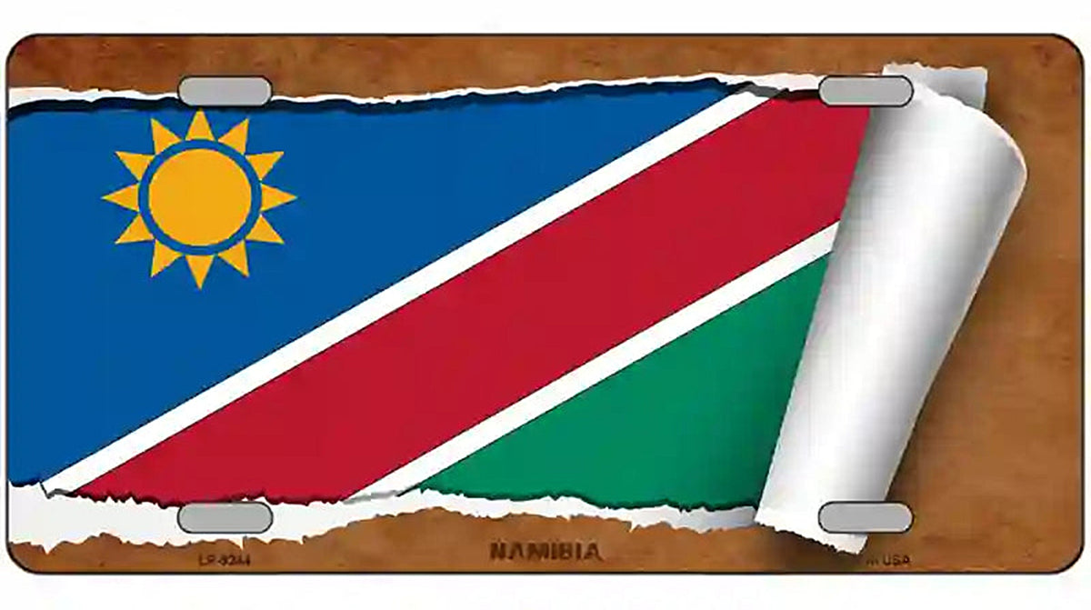 Namibia Flag Scroll Metal Novelty License Plate