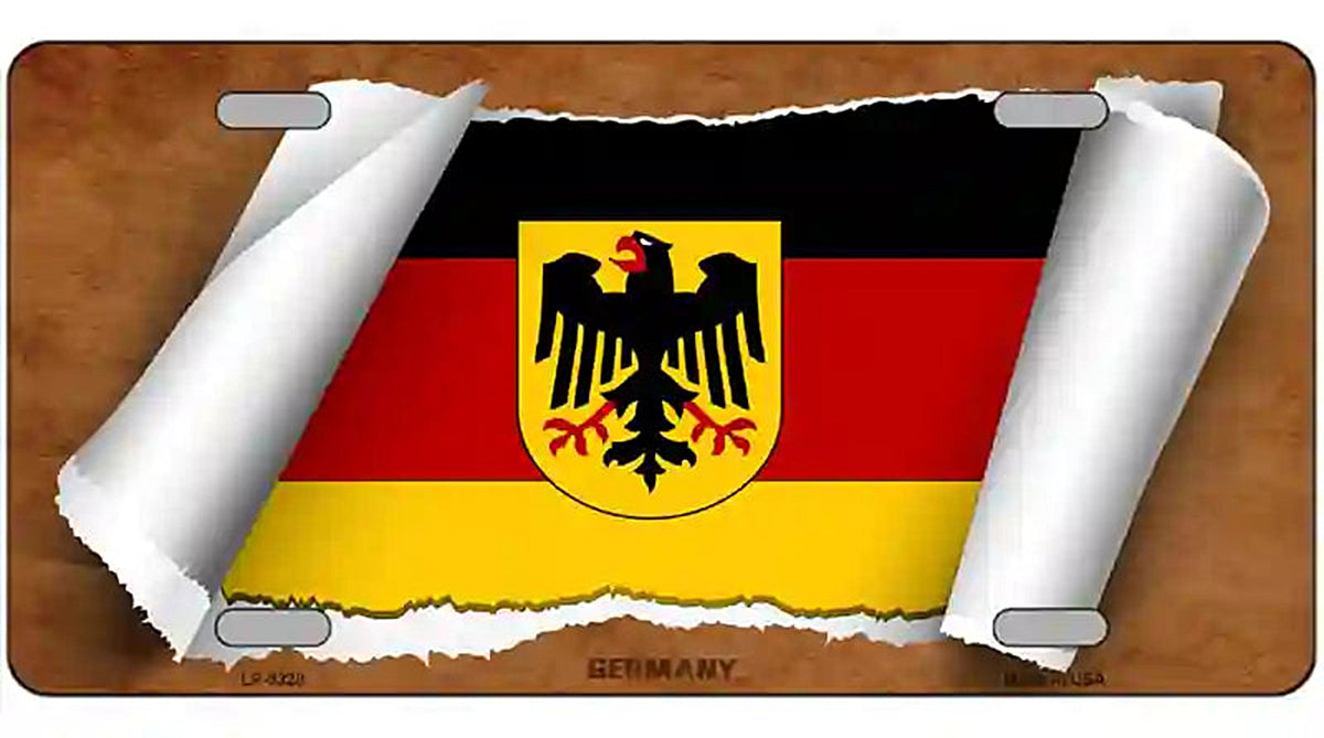 Germany Country Flag Scroll Metal Novelty License Plate