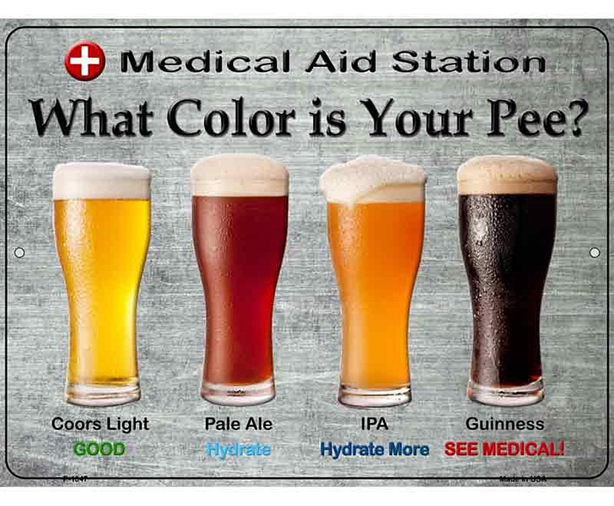 What Color Is Your Pee Metal Novelty Parking Sign
