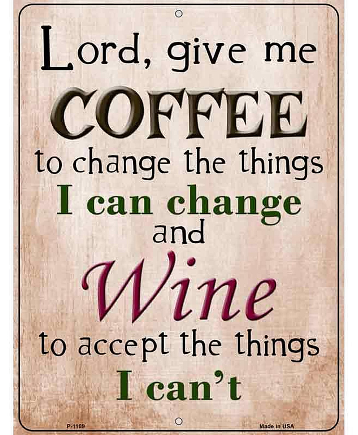 Give Me Coffee Metal Novelty Parking Sign