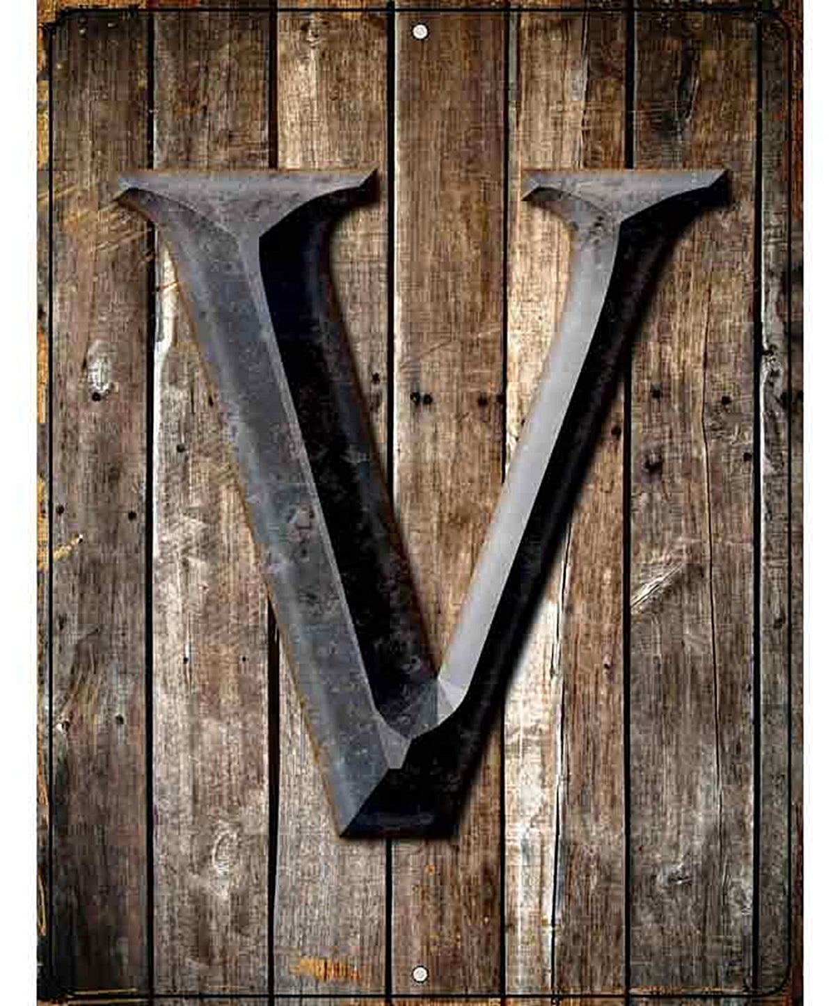 Letter V Metal Novelty Parking Sign