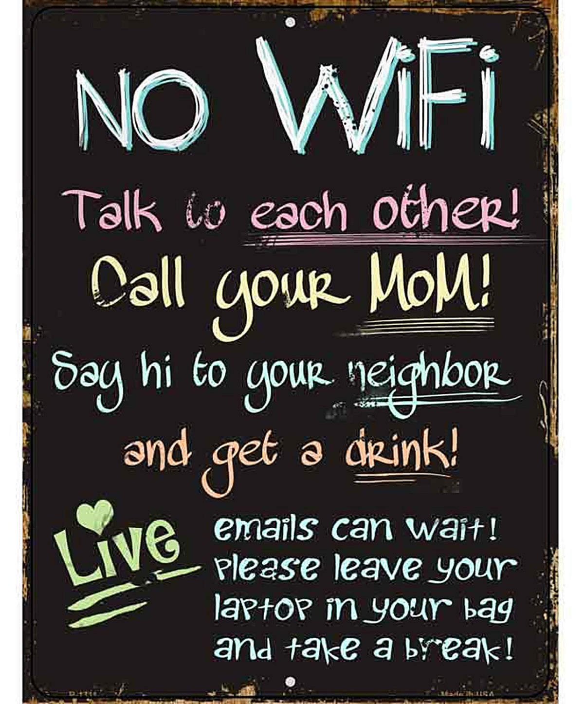 No WiFi Metal Novelty Parking Sign