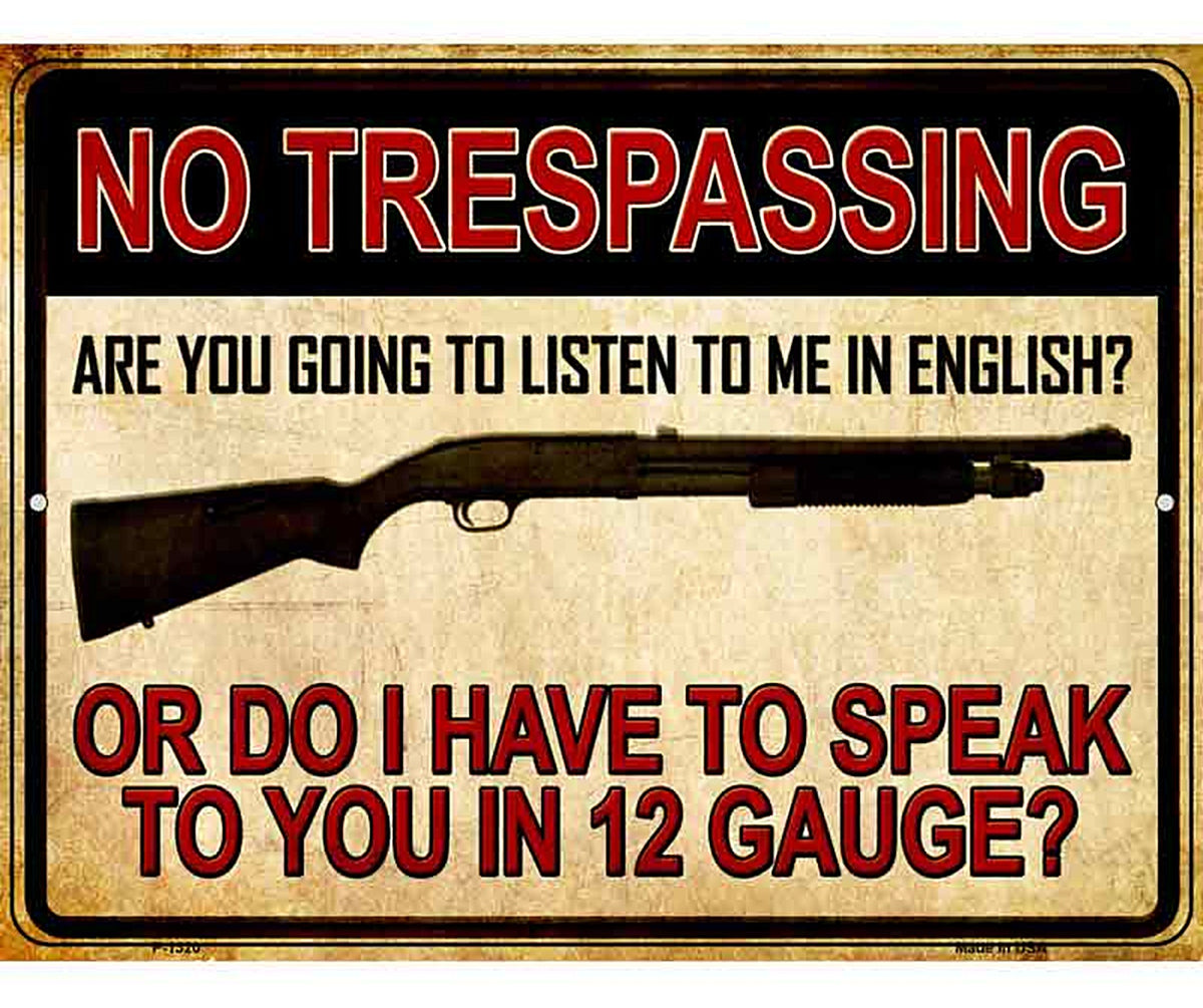 No Trespassing Metal Novelty Parking Sign P-1320