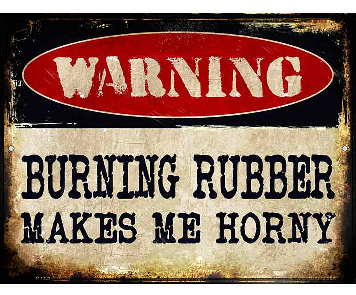 Burning Rubber Metal Novelty Parking Sign
