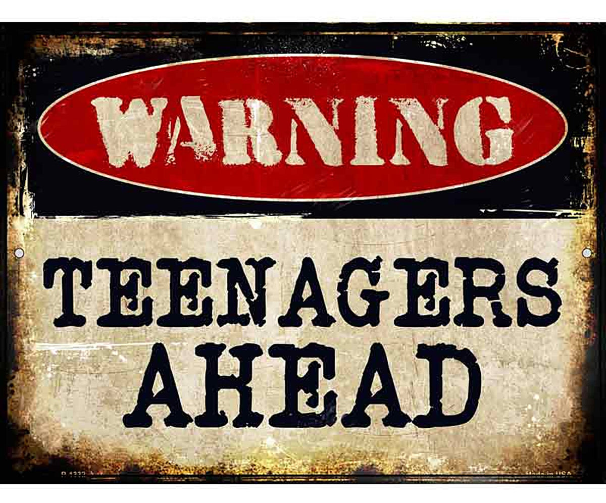 Teenagers Ahead Metal Novelty Parking Sign