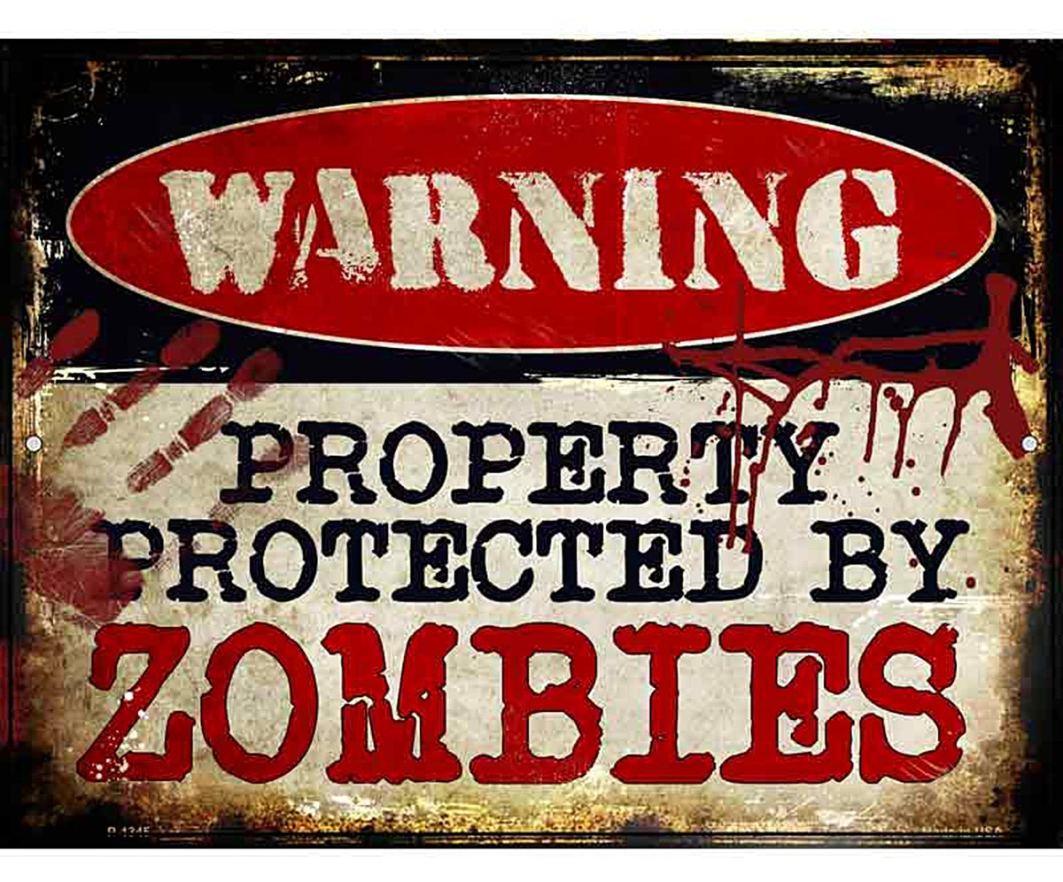 Zombies Metal Novelty Parking Sign
