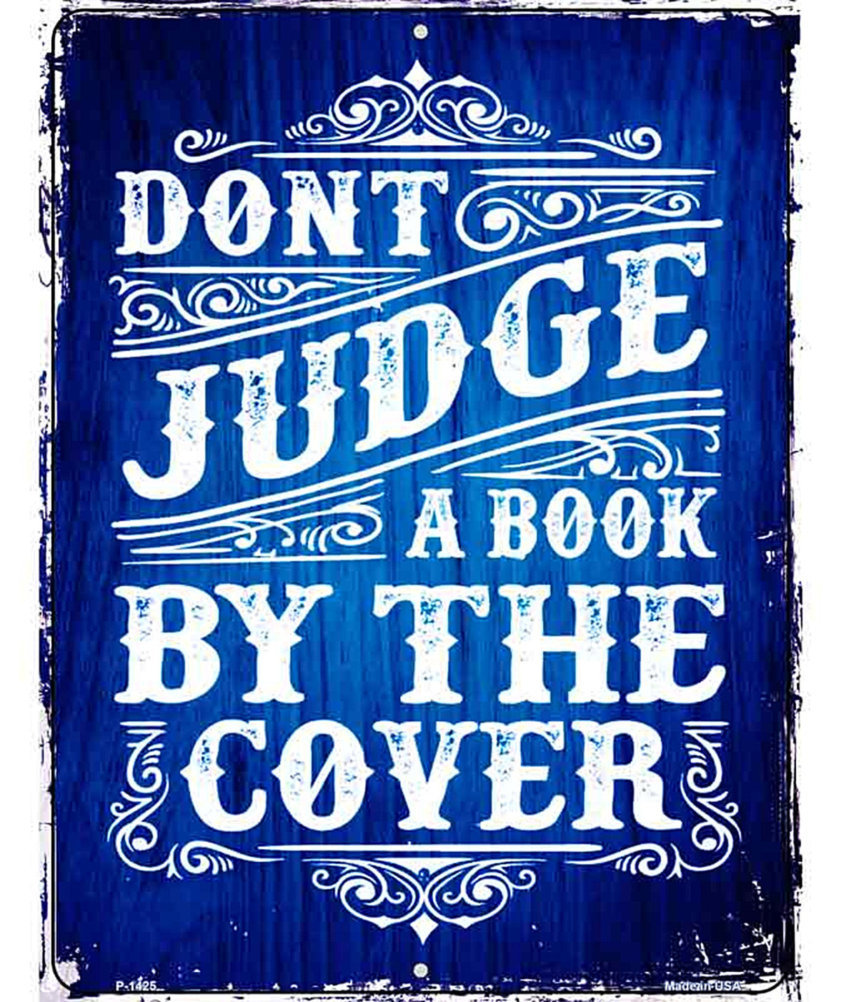 Dont Judge Book Cover Metal Novelty Parking Sign