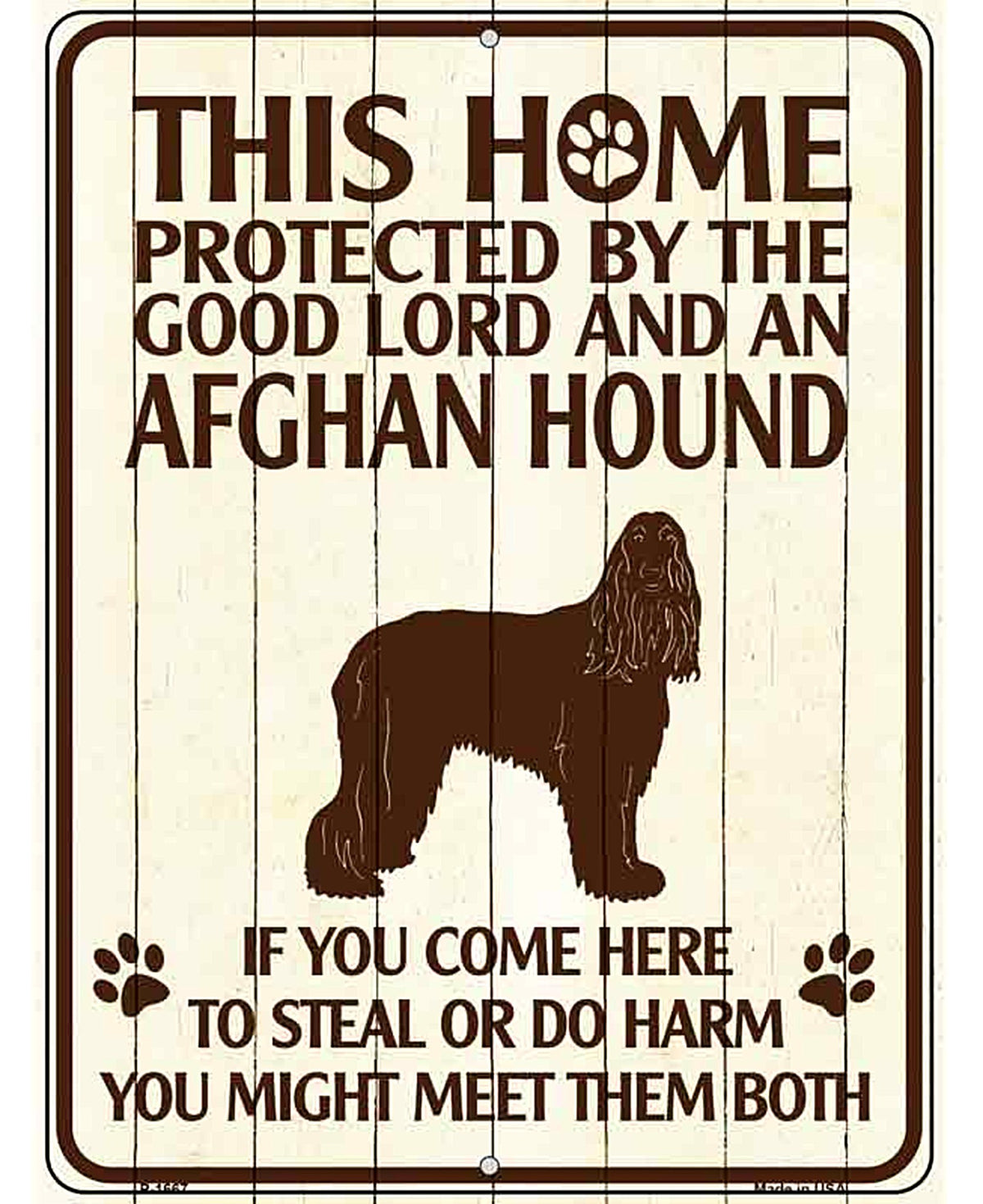 This Home Protected By An Afghan Hound Parking Sign Metal Novelty