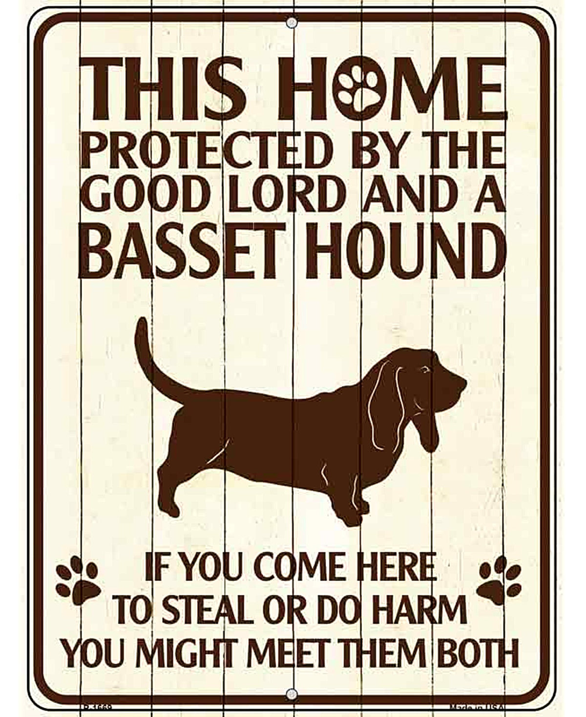 This Home Protected By A Basset Hound Parking Sign Metal Novelty