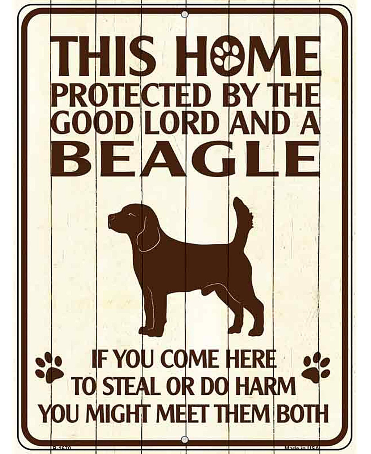 This Home Protected By A Beagle Parking Sign Metal Novelty