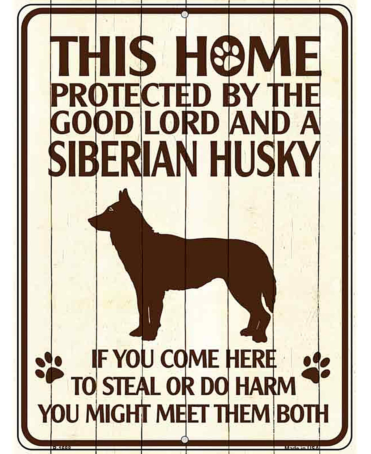 This Home Protected By A Siberian Husky Parking Sign Metal Novelty