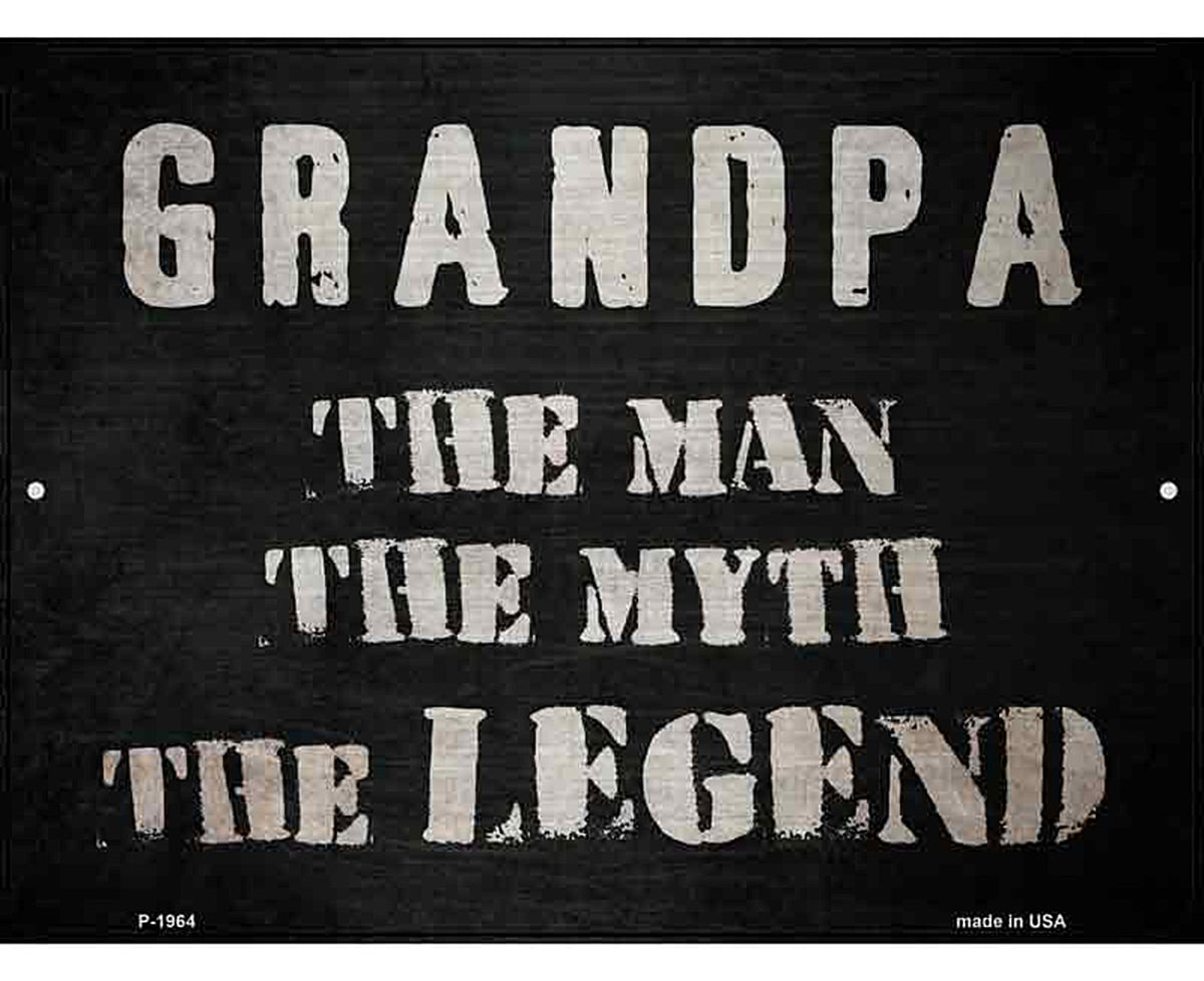 Grandpa The Legend Novelty Metal Parking Sign