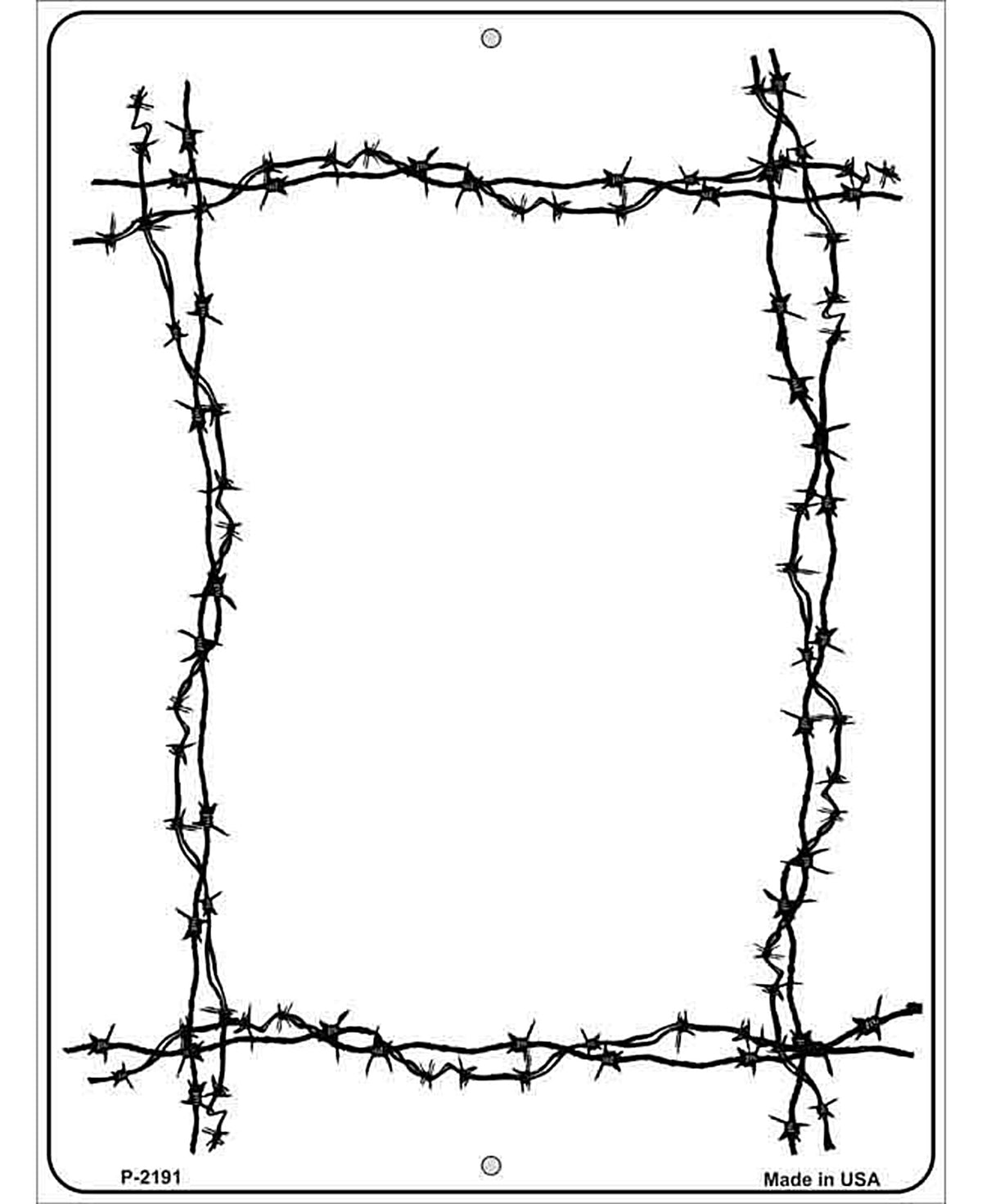 Black Barbed Wire Border Metal Novelty Parking Sign