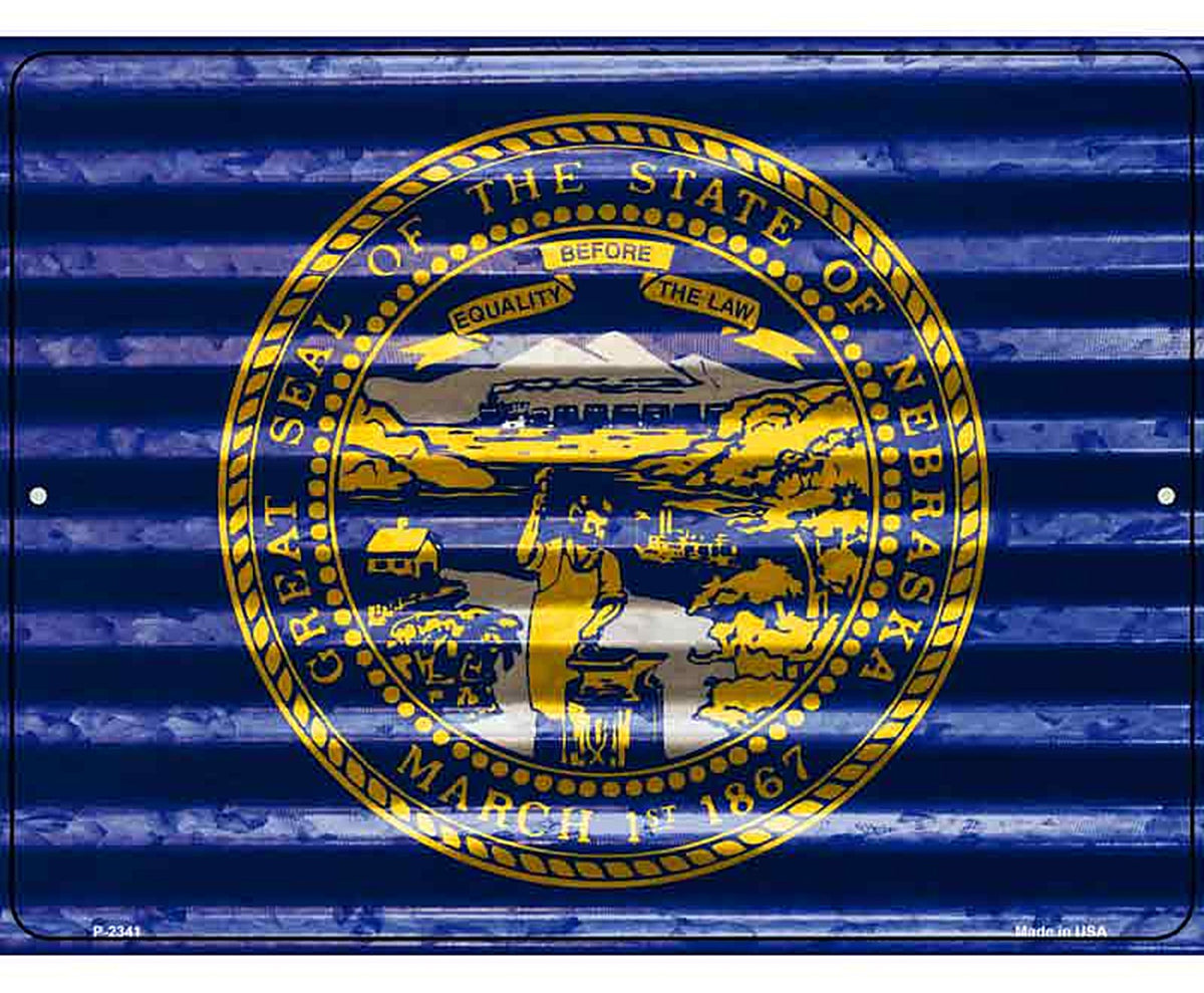 Nebraska Flag Novelty Parking Sign