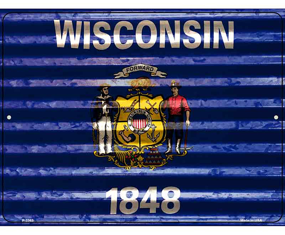 Wisconsin Flag Novelty Parking Sign