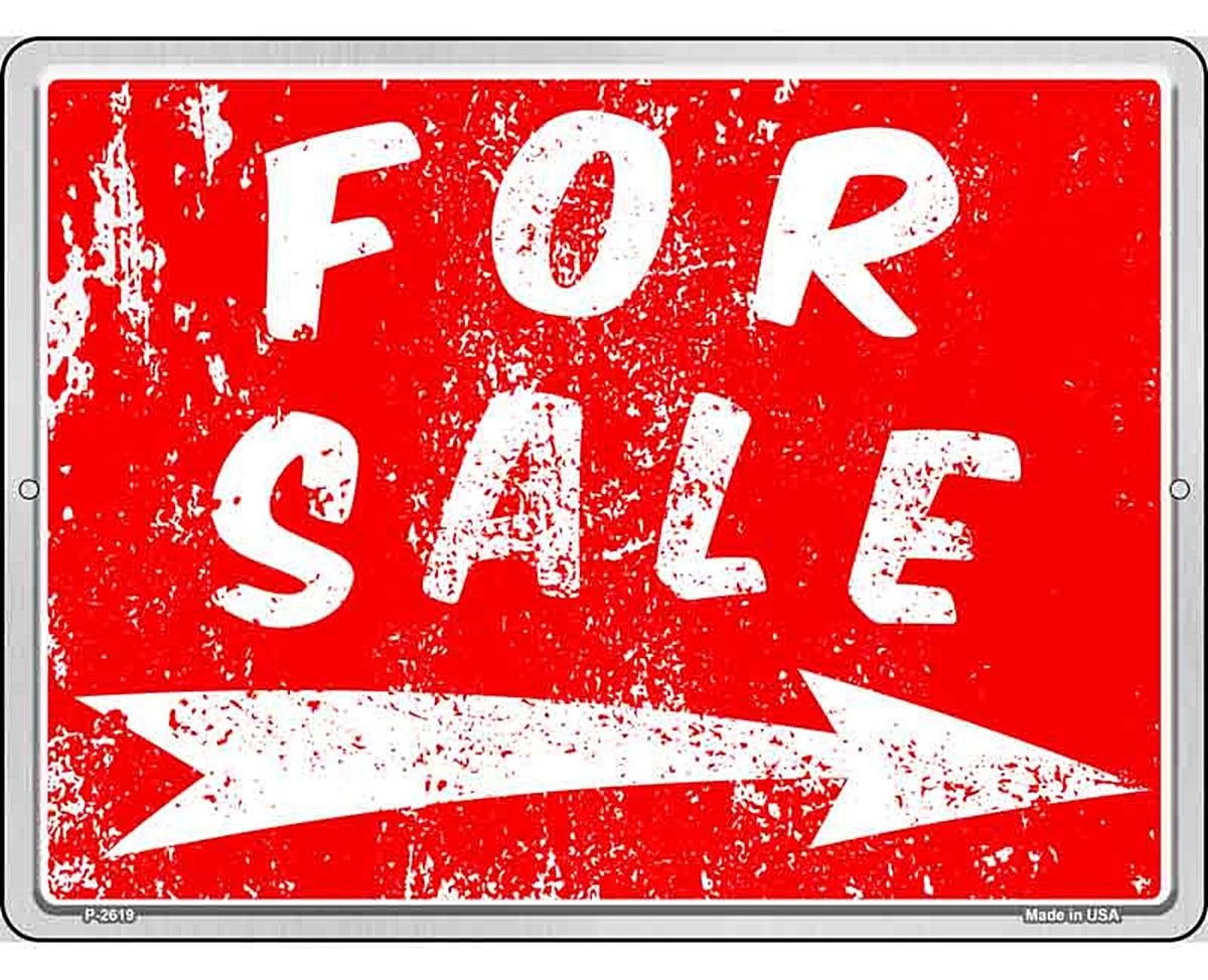 For Sale to the Right Novelty Metal Parking Sign