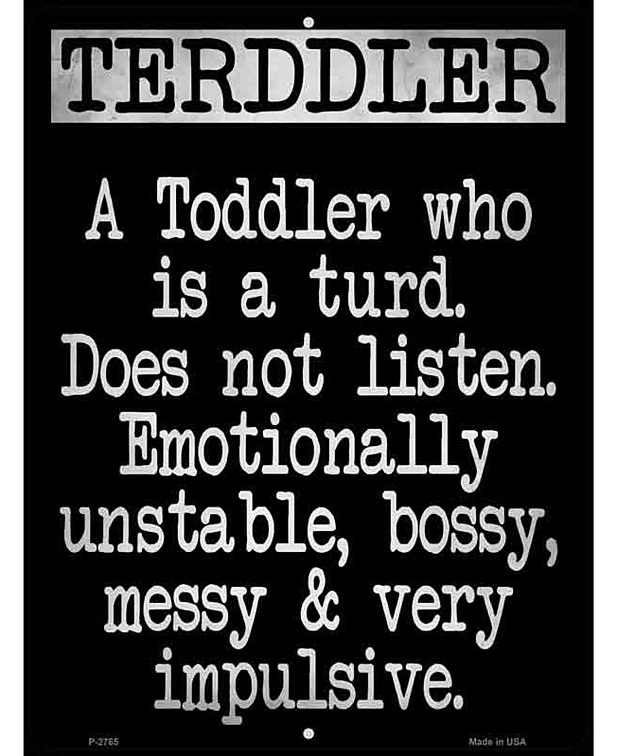 Terddler Novelty Metal Parking Sign