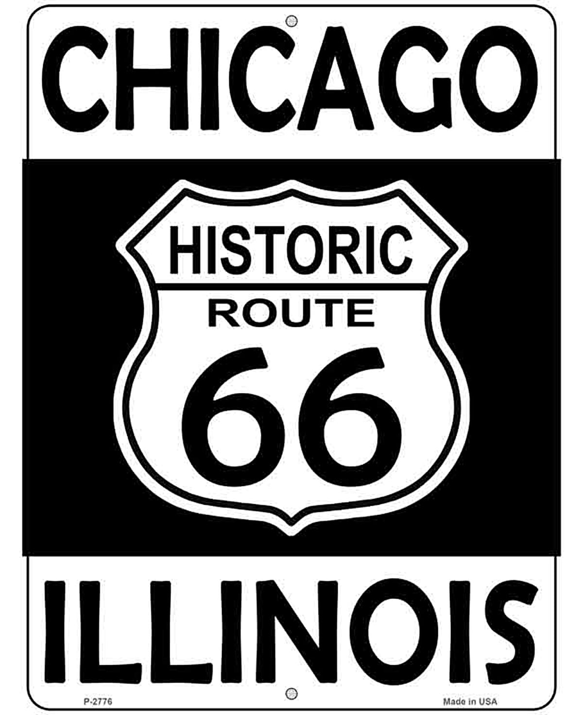 Chicago Illinois Historic Route 66 Novelty Metal Parking Sign