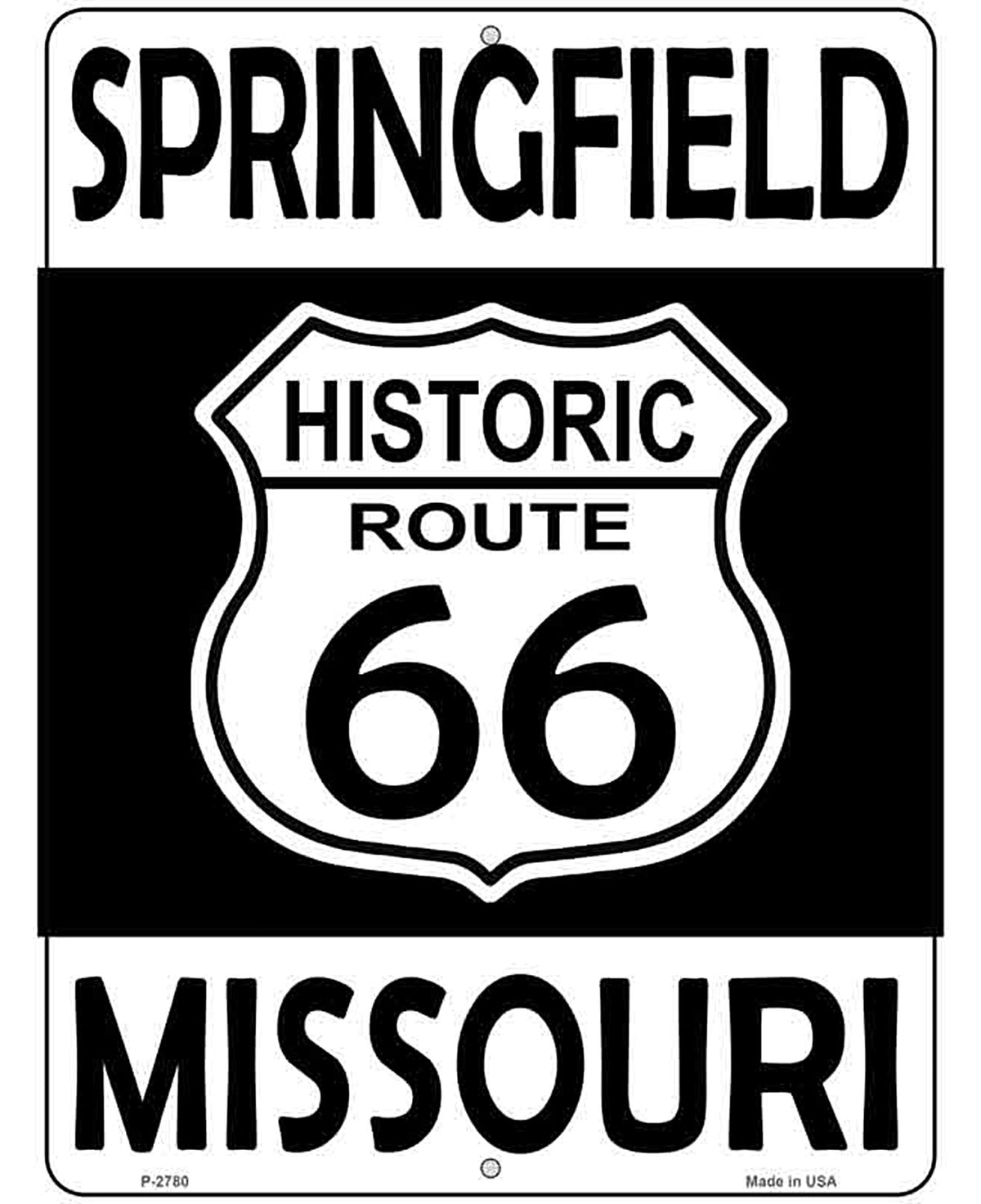 Springfield Missouri Historic Route 66 Novelty Metal Parking Sign