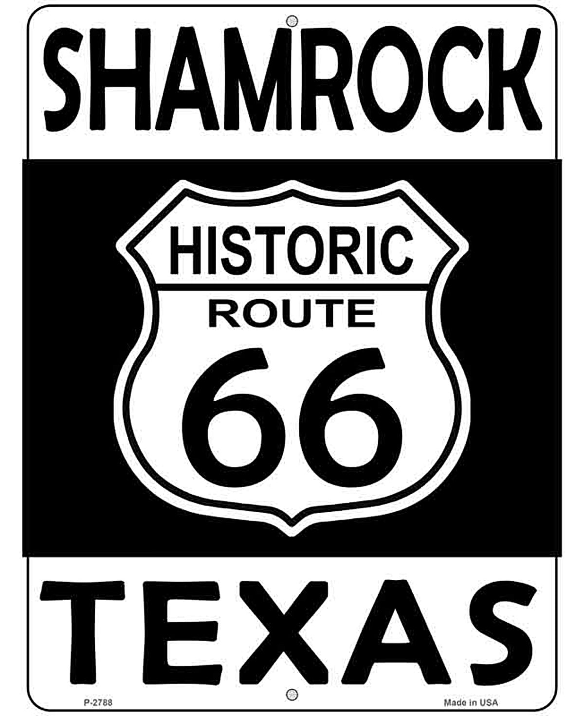 Shamrock Texas Historic Route 66 Novelty Metal Parking Sign