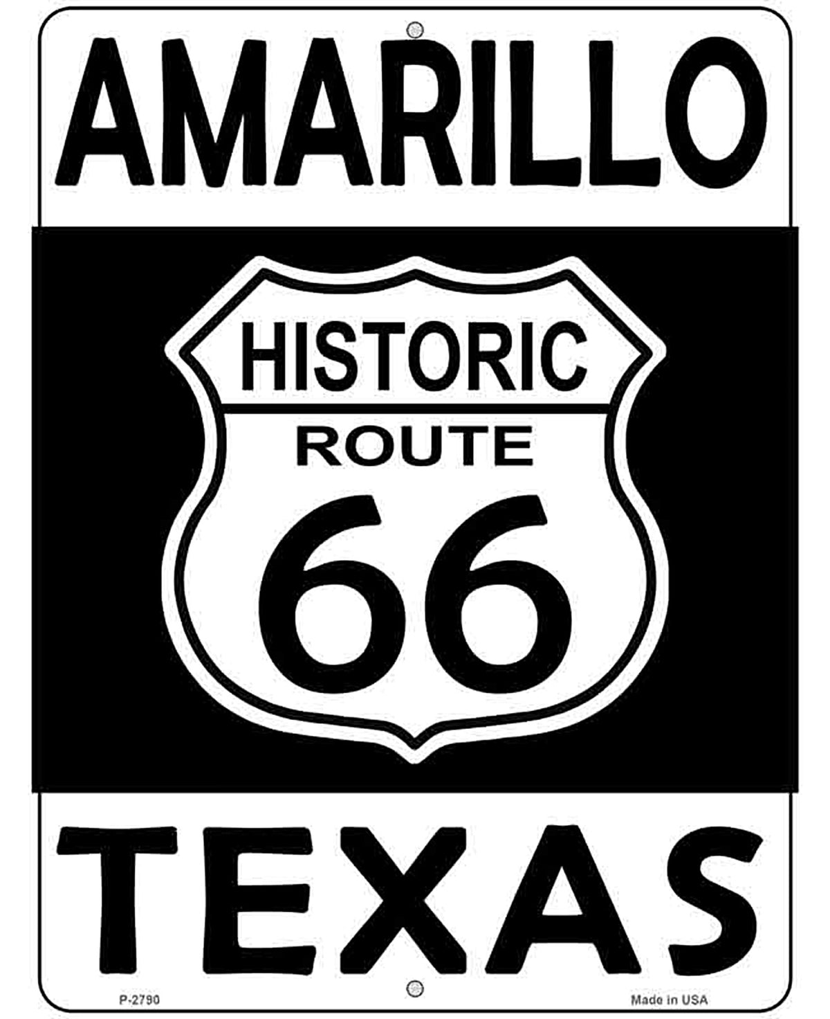 Amarillo Texas Historic Route 66 Novelty Metal Parking Sign
