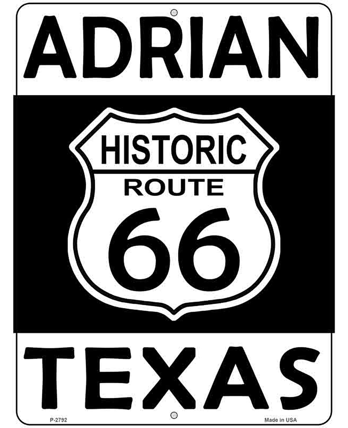 Adrian Texas Historic Route 66 Novelty Metal Parking Sign