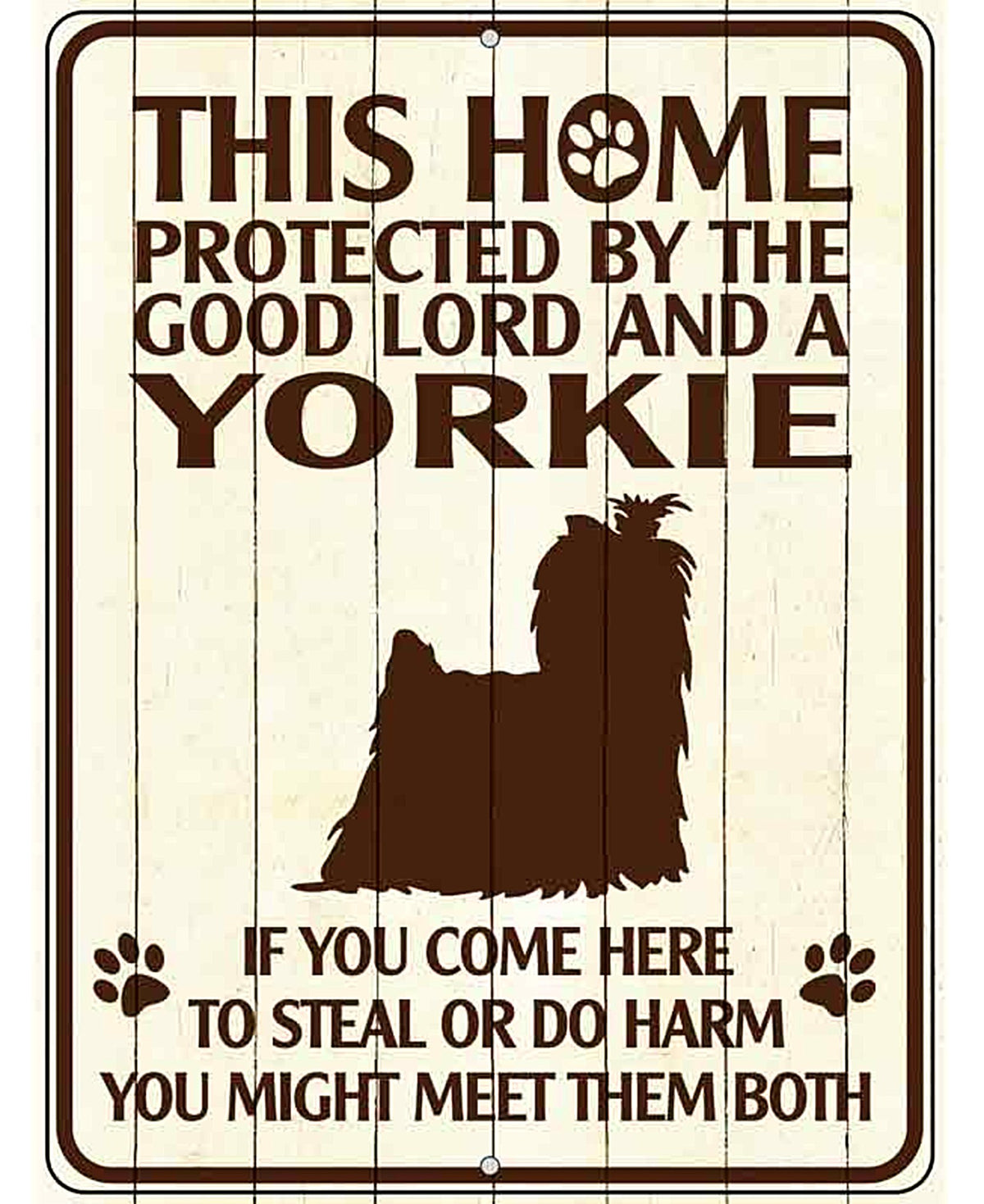 This Home Protected By A Yorkie Parking Sign Metal Novelty