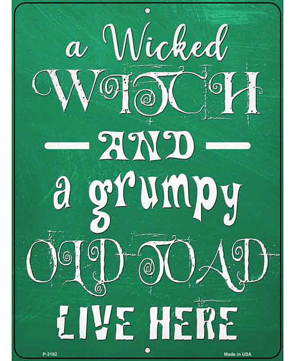 Wicked Witch and Grumpy Toad Novelty Metal Parking Sign