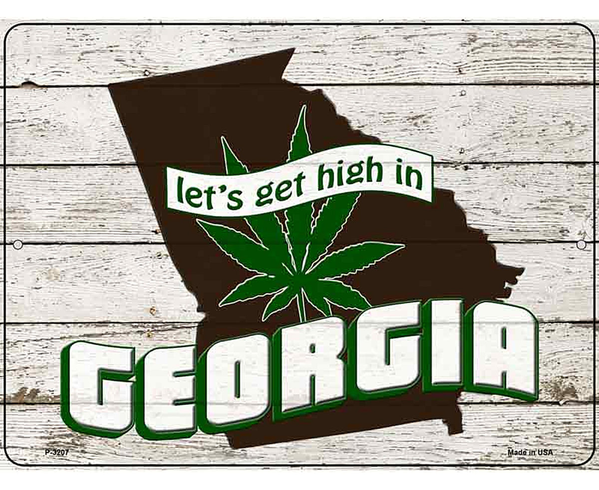 Get High In Georgia Novelty Metal Parking Sign